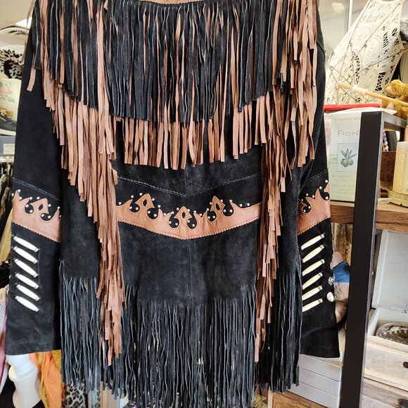 WESTERN FASHIONS LEATHER SUEDE FRINGE JACKET MADE IN USA - Picture 9 of 9
